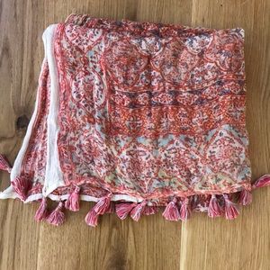 J. McLaughlin Tasseled Gauze Scarf